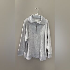 Aerie Light Gray Men's Zip-Up Sweater